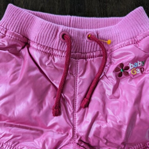 Baby Gap Pink 0-3 Months Fleece Lined Outdoor Pants Drawstring Snaps Closure - Picture 3 of 7